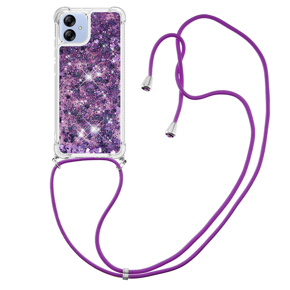 YB Quicksand Series-4 for Samsung Galaxy A04e 4G F04 4G M04 4G Quicksand Phone Protective Case Drop-proof Soft TPU Cover with Lanyard YB Quicksand Series-4 for Samsung Galaxy A04e 4G F04 4G M04 4G Quicksand Phone Protective Case Drop-proof Soft TPU Cover with Lanyard